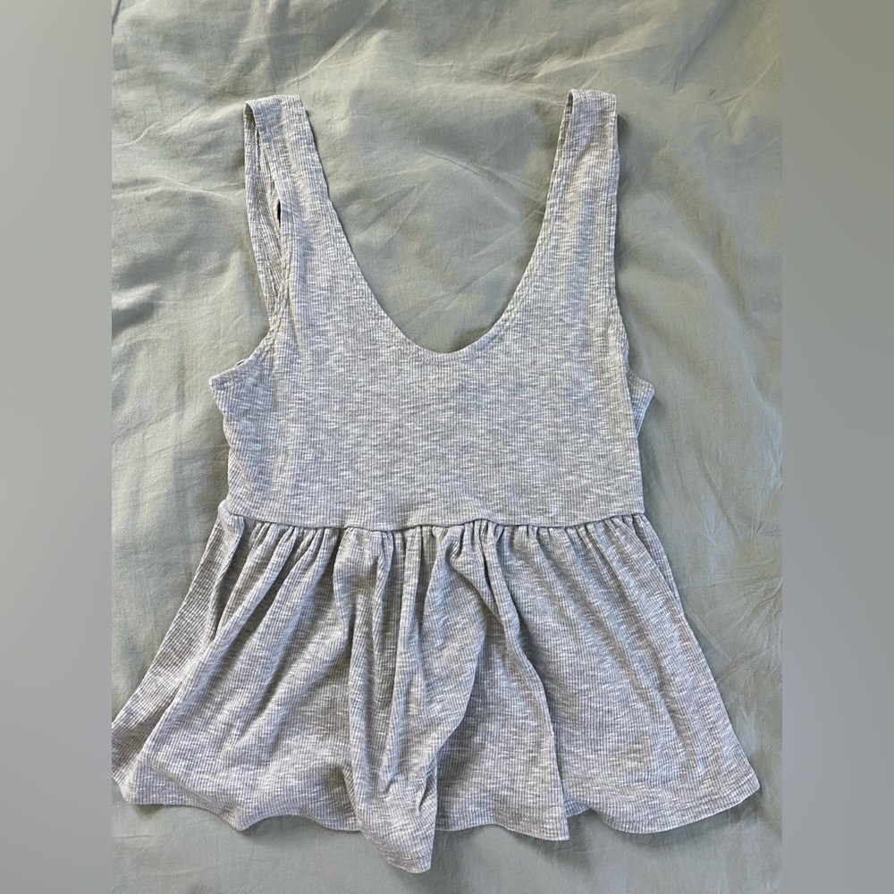 Gray peplum top size medium